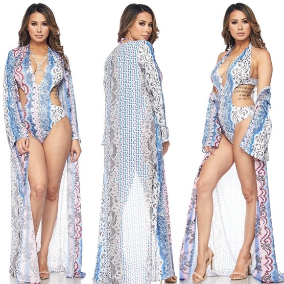 Jersey Swimsuit / Bodysuit & Duster Set - Picture 2 of 4